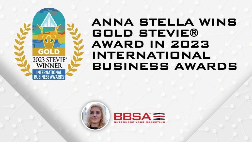 Anna Stella Wins GOLD STEVIE® AWARD